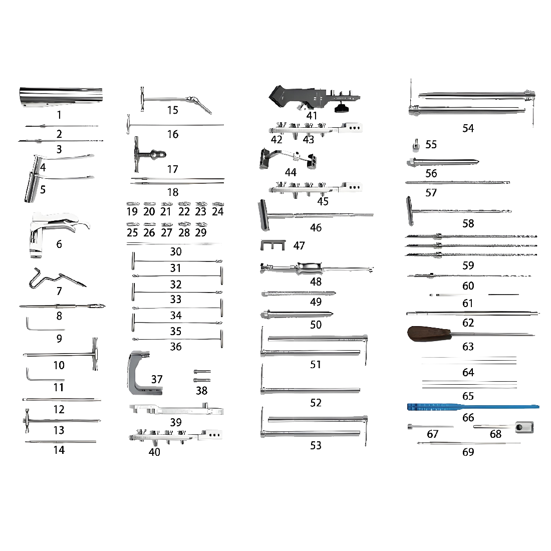 Instruments réglés pour le clou de verrouillage tibial (Ⅲ)