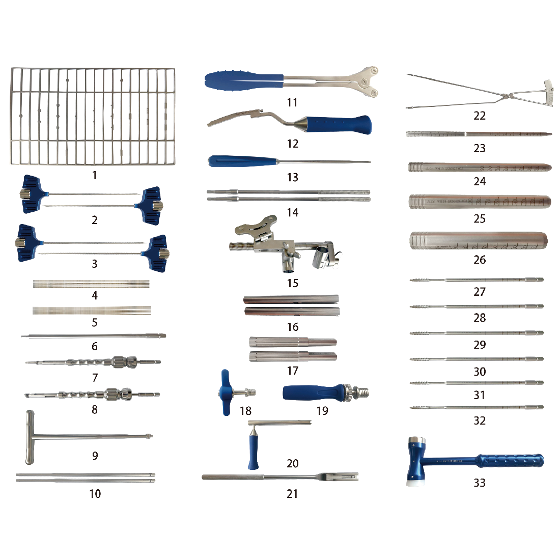 Ensemble d'instruments pour système de fixation interne de la colonne vertébrale (IX)