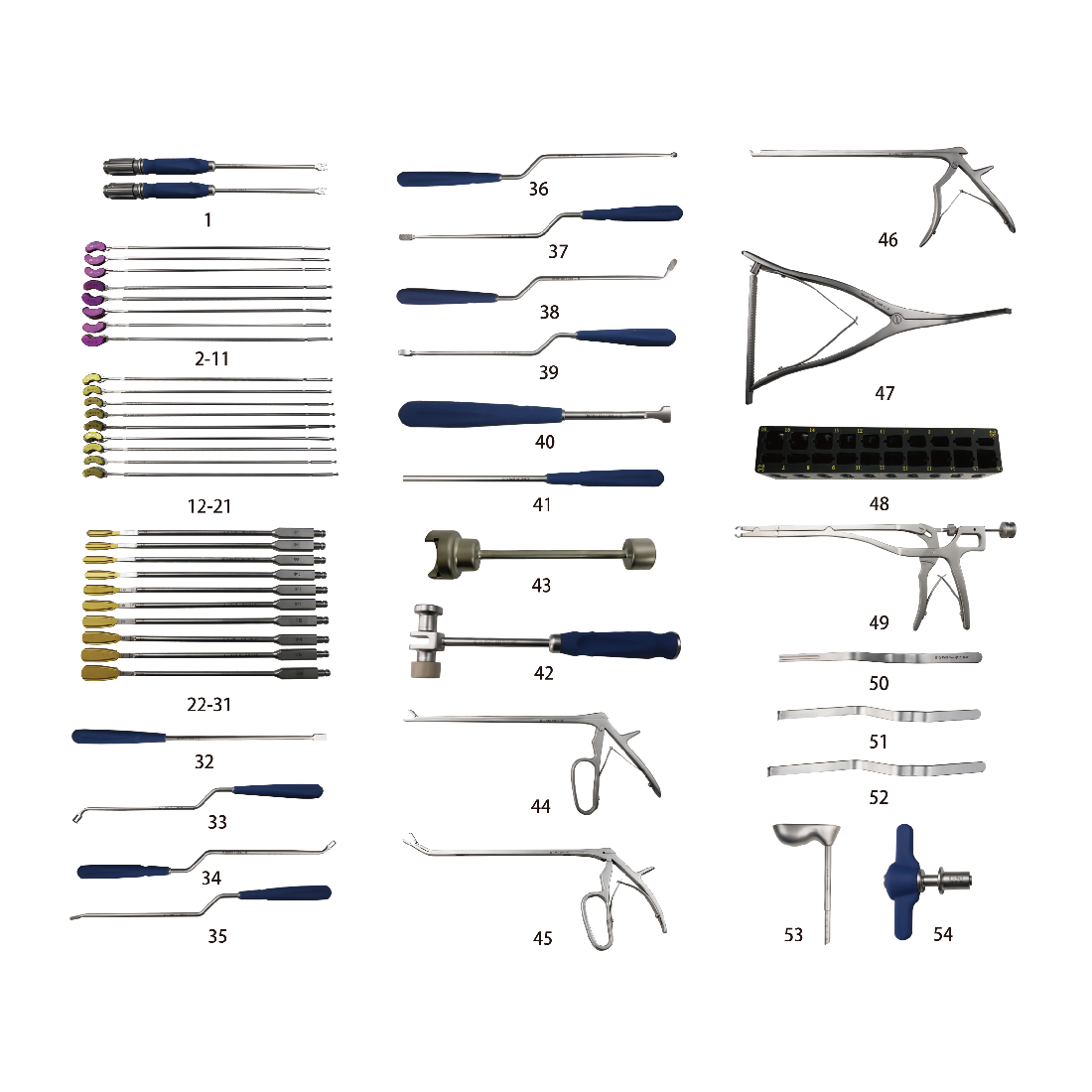 Ensemble d'instruments pour système de fixation interne de la colonne vertébrale