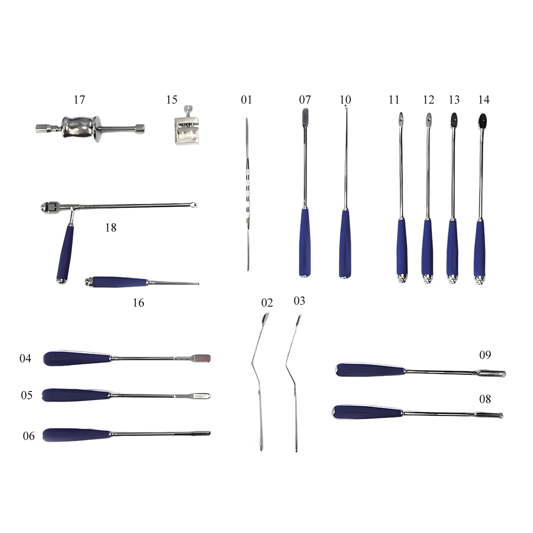Jeu d'instruments pour cage thoracolombaire (I)